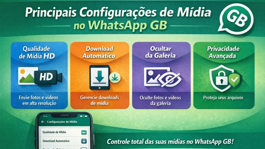 Principais configurações de mídia no WhatsApp GB